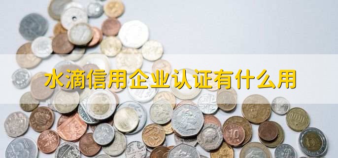 水滴信用企业认证有什么用，提升公司的信用度等